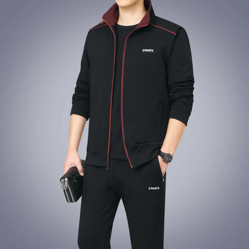 New Men Business Casual Fashion Sporting Suit Elastic band Zipper Sweatshirt Sweatpants Black Clothing 2 Pieces Set Tracksuit
New Men Business Casual Fashion Sporting Suit Elastic band Zipper Sweatshirt Sweatpants Black Clothing 2 Pieces Set Tracksuit