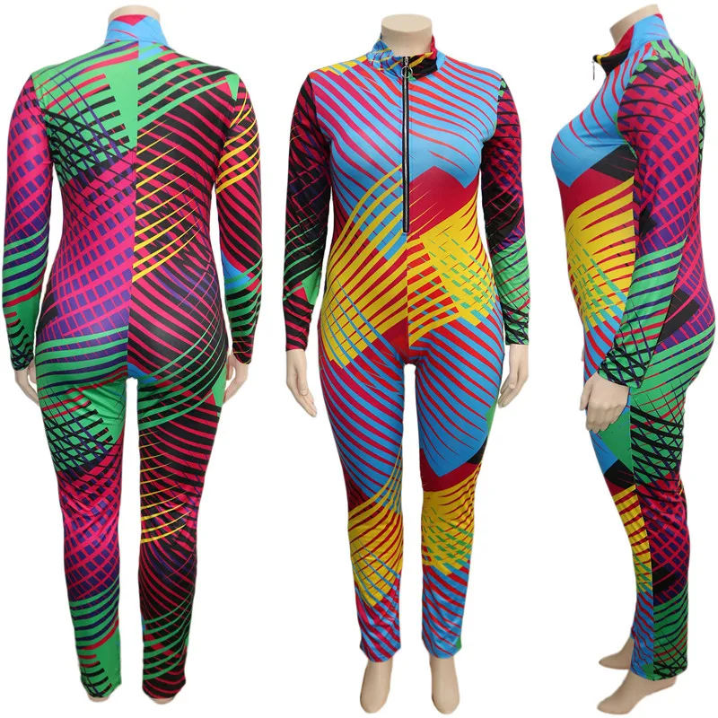 CHRONSTYLE Plus Size Jumpsuit Rompers 2020 Fall Autumn Front Zip Up V-neck Multicolor Print Long Sleeve Bodycon Playsuit XL-4XL
CHRONSTYLE Plus Size Jumpsuit Rompers 2020 Fall Autumn Front Zip Up V-neck Multicolor Print Long Sleeve Bodycon Playsuit XL-4XL