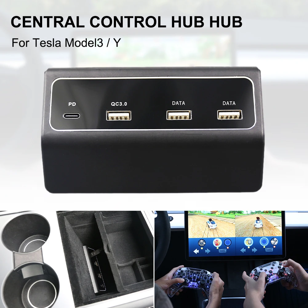 Car Charger 4 In 1 USB Hub for Tesla Model3 Model Y Center Console USB Dongle Splitter with PD QC3.0 Dual USB Ports
Car Charger 4 In 1 USB Hub for Tesla Model3 Model Y Center Console USB Dongle Splitter with PD QC3.0 Dual USB Ports