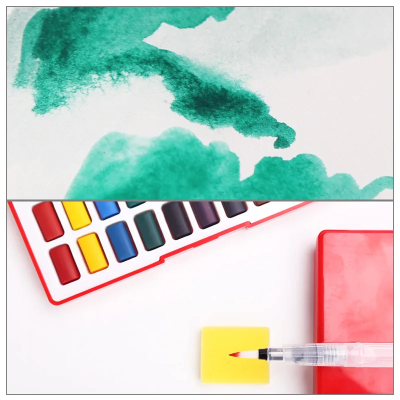 36/48 Colors Solid Watercolor Pigment Paint Set with Paint Brush Portable German Brand Water Color for Painting Art Supplies
36/48 Colors Solid Watercolor Pigment Paint Set with Paint Brush Portable German Brand Water Color for Painting Art Supplies