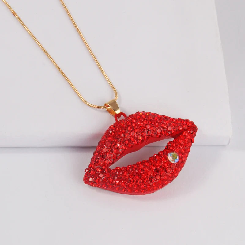 2020 модное горячее сексуальное ожерелье с красными губами женские ювелирные