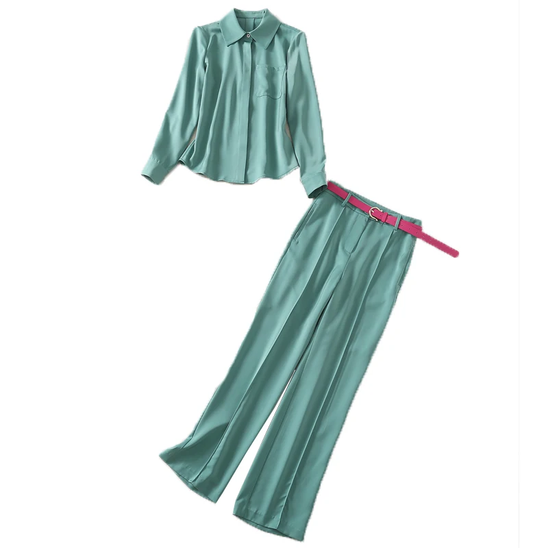 2021 Spring New Style Single Breasted Pockets Long Sleeves Temperament Shirt Belt Slim Trousers Suit Women High Quality
2021 Spring New Style Single Breasted Pockets Long Sleeves Temperament Shirt Belt Slim Trousers Suit Women High Quality