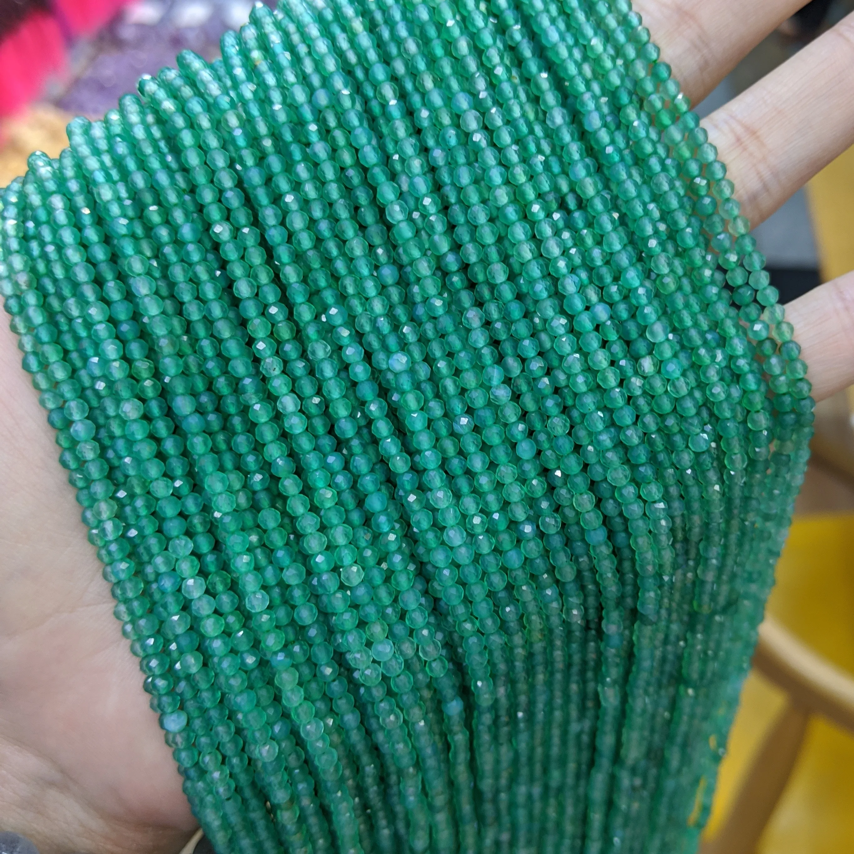 Green Agate Natural Faceted Beads 3mm Cutting Loose Green Chalcedony Beads for Jewelry Making
Green Agate Natural Faceted Beads 3mm Cutting Loose Green Chalcedony Beads for Jewelry Making