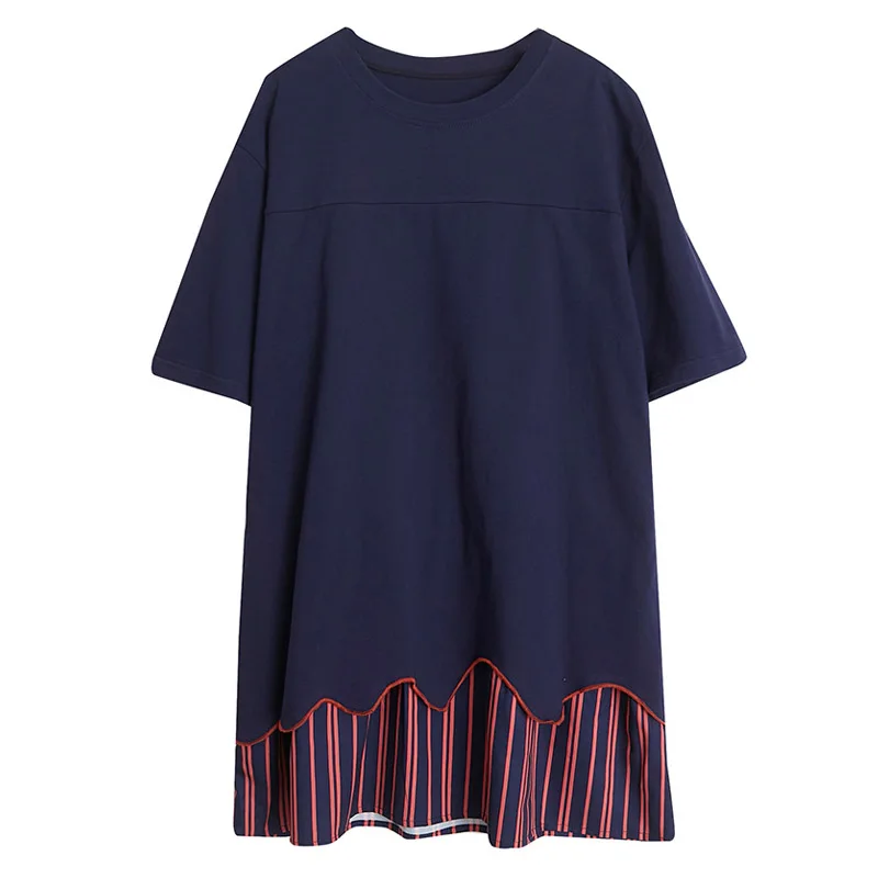 O-neck Loose Women Summer Dress Plus Size 3 4 5 XL Vestidos Casual Contrast Color Striped Short Sleeve Dress NQYL219
O-neck Loose Women Summer Dress Plus Size 3 4 5 XL Vestidos Casual Contrast Color Striped Short Sleeve Dress NQYL219