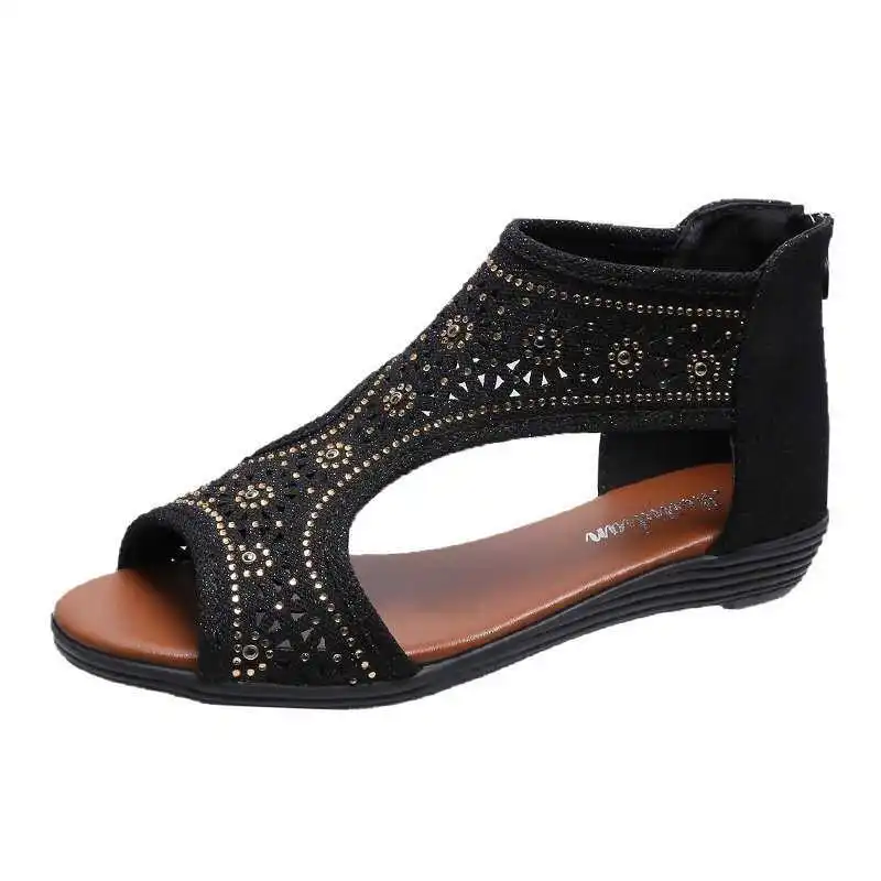 Sandals women's 2021 summer diamond hollow fish mouth low heel thick heel Roman side hollow back zipper middle shoes
Sandals women's 2021 summer diamond hollow fish mouth low heel thick heel Roman side hollow back zipper middle shoes