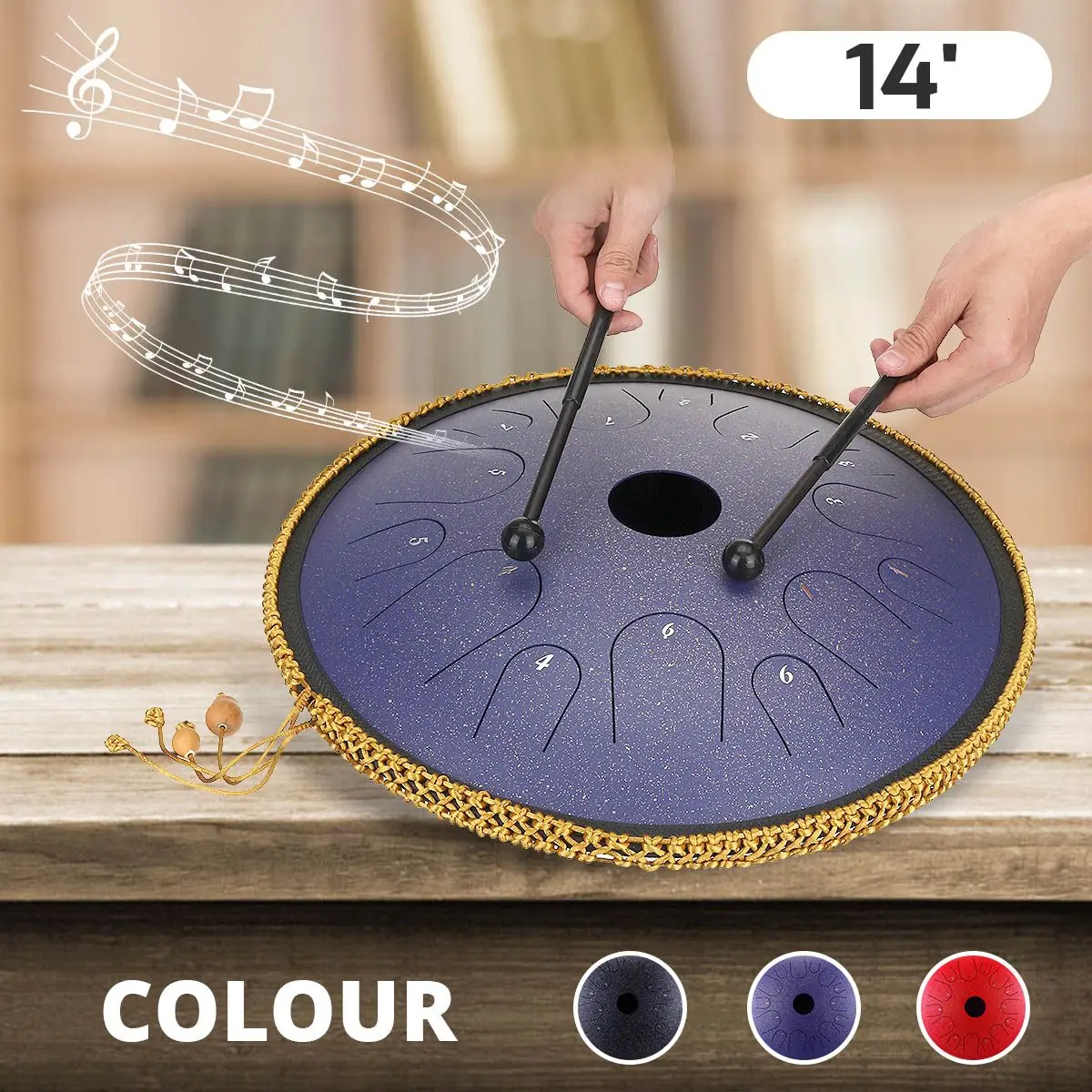 Professional 14 Notes 14 Inch Tambourine Ethereal Brass Tongue Handpan Drum Drummer Musical Instrument Percussion
Professional 14 Notes 14 Inch Tambourine Ethereal Brass Tongue Handpan Drum Drummer Musical Instrument Percussion