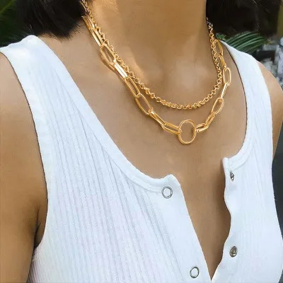 Luxurious Gold Layered Link Chain Necklace For Women Trendy Clavicle Choker Necklace Wedding Party Engagement Fashion Jewelry
Luxurious Gold Layered Link Chain Necklace For Women Trendy Clavicle Choker Necklace Wedding Party Engagement Fashion Jewelry