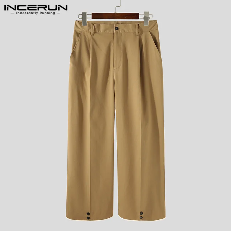 2021 Men Casual Pants Solid Color Joggers Streetwear Button Straight Trousers Pockets Fashion Pantalones Hombre INCERUN S-5XL
2021 Men Casual Pants Solid Color Joggers Streetwear Button Straight Trousers Pockets Fashion Pantalones Hombre INCERUN S-5XL