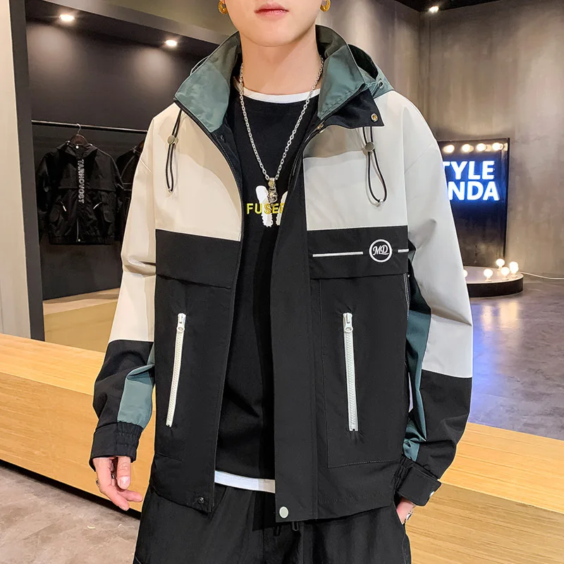 Spring and autumn new men hooded jacket fashion printed zipper placket Korean loose casual cargo jackets youth male trendy coat
Spring and autumn new men hooded jacket fashion printed zipper placket Korean loose casual cargo jackets youth male trendy coat