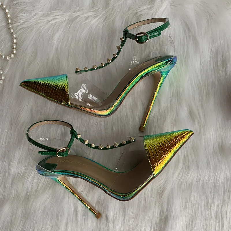 Women Brand Sandal Design Pointed Toe Snake Patent Leather Stiletto Heel Pumps T-strap High Heels Formal Dress Shoes PVC Heels
Women Brand Sandal Design Pointed Toe Snake Patent Leather Stiletto Heel Pumps T-strap High Heels Formal Dress Shoes PVC Heels