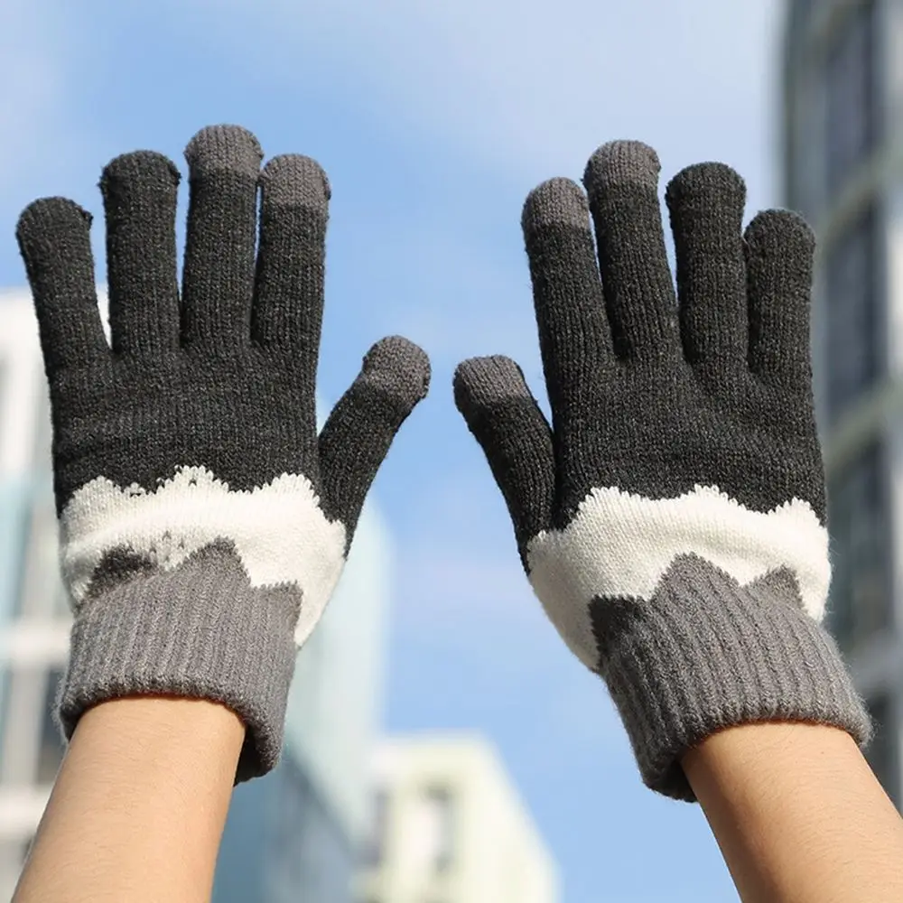 1 Pair Cute Gloves For Female Contrast Color Plus Velvet Wool Warm Touch Screen Gloves Outdoor Sports Five-finger Cycling Gloves
1 Pair Cute Gloves For Female Contrast Color Plus Velvet Wool Warm Touch Screen Gloves Outdoor Sports Five-finger Cycling Gloves