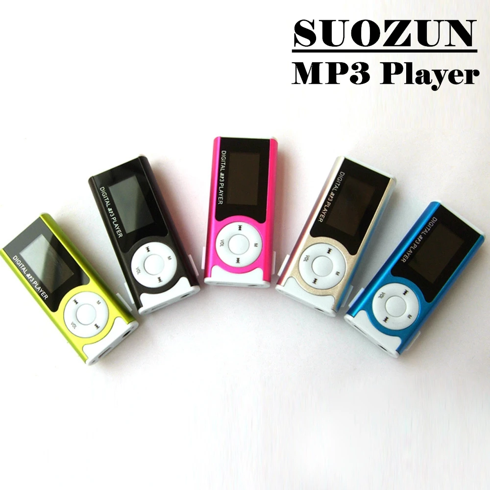 SUOZUN Спортивный MP3 медиаплеер Новый мини музыкальный плеер блестящий USB зажим