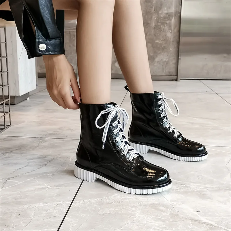Meotina Women Autumn Ankle Boots Natural Genuine Leather Thick Heels Short Boots Lace Up Round Toe Shoes Lady Winter Size 34-39
Meotina Women Autumn Ankle Boots Natural Genuine Leather Thick Heels Short Boots Lace Up Round Toe Shoes Lady Winter Size 34-39