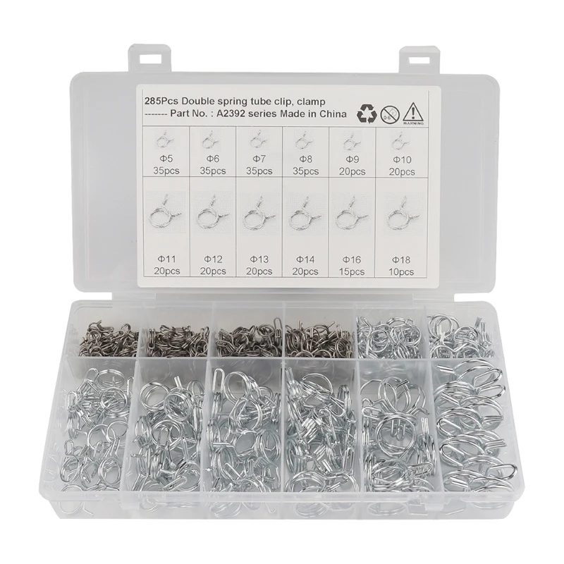 Two-wire Spring Pipe /Fuel Oil / Water Pipe/ Clamp Set Kits 285PCS Φ5-Φ18
Two-wire Spring Pipe /Fuel Oil / Water Pipe/ Clamp Set Kits 285PCS Φ5-Φ18