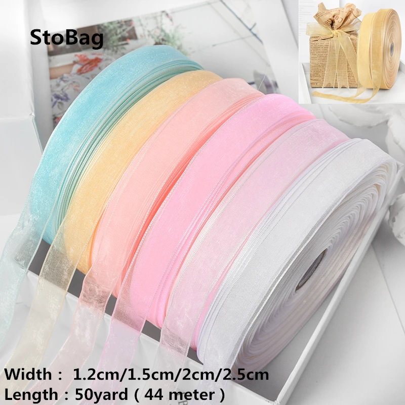 StoBag 50Yard 1.2cm/1.5cm/2cm/2.5cm Gift Pack Organza Ribbon Wedding Birthday Party Handmade Cake Decorating Baby Shower Favor
StoBag 50Yard 1.2cm/1.5cm/2cm/2.5cm Gift Pack Organza Ribbon Wedding Birthday Party Handmade Cake Decorating Baby Shower Favor