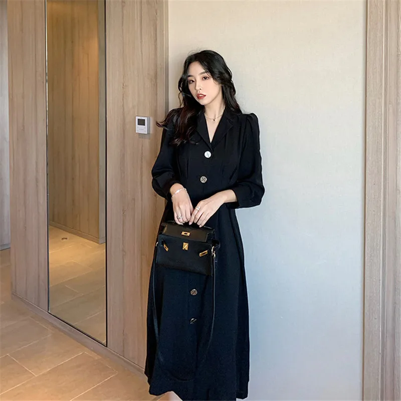 New 2021 Autumn Women Long Blazer Dress Fashion Office Lady Long Sleeve Notche Single-breasted High Waist Black Maxi Dresses
New 2021 Autumn Women Long Blazer Dress Fashion Office Lady Long Sleeve Notche Single-breasted High Waist Black Maxi Dresses