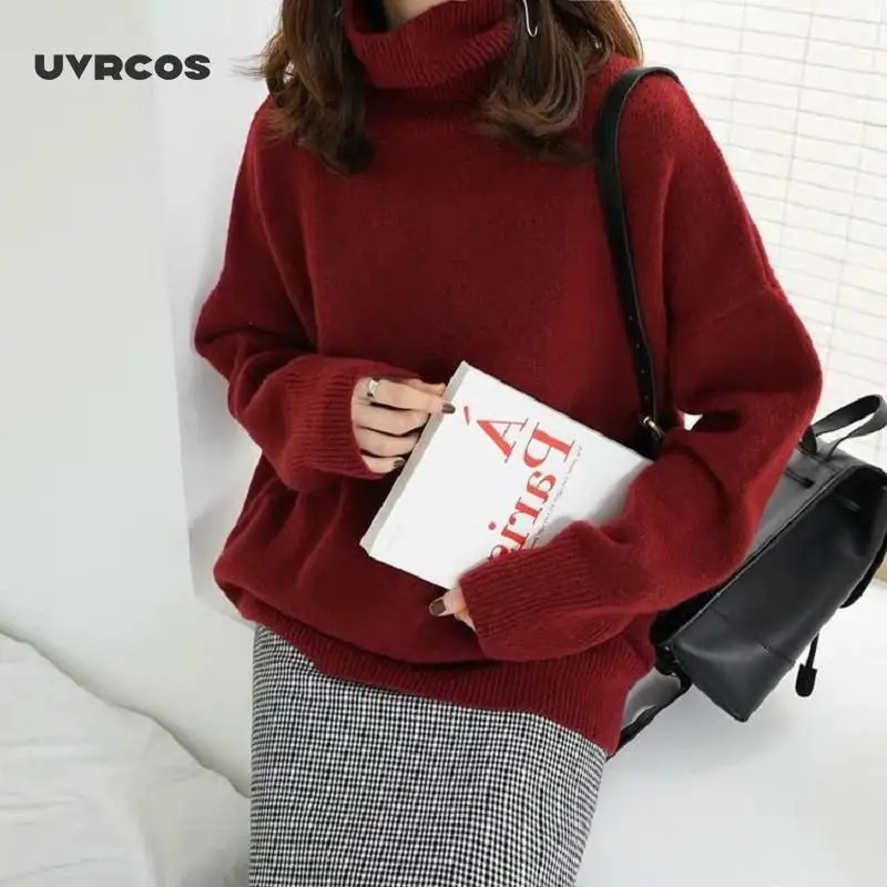 UVRCOS Women's High Neck Loose Wool Sweater Pullover Thick Knitted Cashmere Sweater Outer Wear Base Large Size Warm Top
UVRCOS Women's High Neck Loose Wool Sweater Pullover Thick Knitted Cashmere Sweater Outer Wear Base Large Size Warm Top