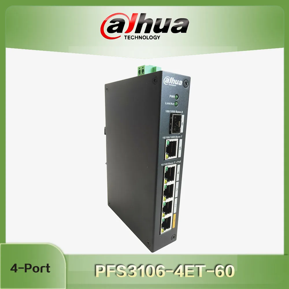 Dahua 4-Port PoE Switch PFS3106-4ET-60 250 m long distance PoE transmission
Dahua 4-Port PoE Switch PFS3106-4ET-60 250 m long distance PoE transmission