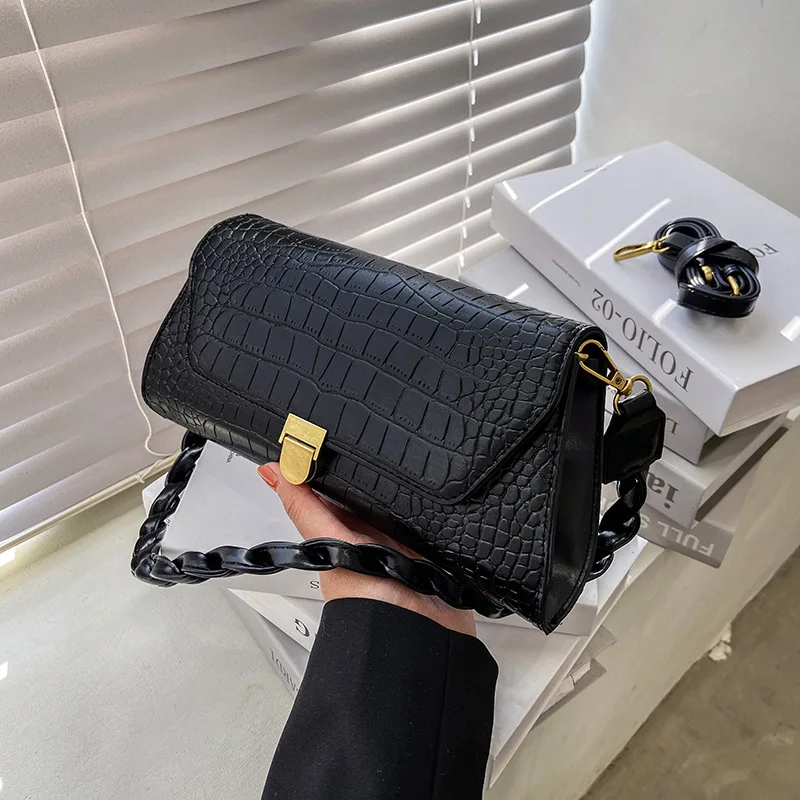 Retro Small Bag Women's Shoulder Bag PU Crocodile Pattern Double Sandwich Shoulder Bag Brand Designer Bag Underarm Messenger Bag
Retro Small Bag Women's Shoulder Bag PU Crocodile Pattern Double Sandwich Shoulder Bag Brand Designer Bag Underarm Messenger Bag