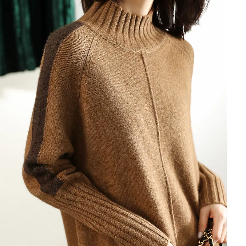 BELIARST Autumn and Winter New High Collar Pullover Sweater Women's Long Section Cashmere Shirt Bag Hip Split Loose Loose Thick
BELIARST Autumn and Winter New High Collar Pullover Sweater Women's Long Section Cashmere Shirt Bag Hip Split Loose Loose Thick