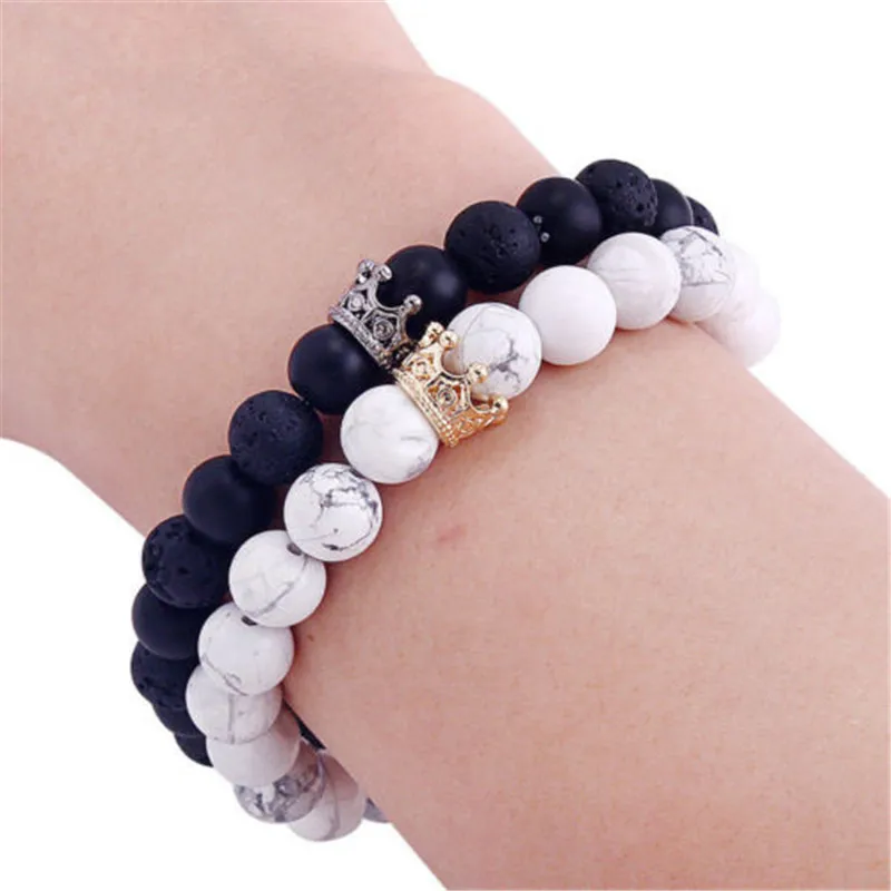 Personality Natural Bead Bracelets for MenCrown Volcanic Stone White Turquoise Bracelet Fashion Jewelry
Personality Natural Bead Bracelets for MenCrown Volcanic Stone White Turquoise Bracelet Fashion Jewelry