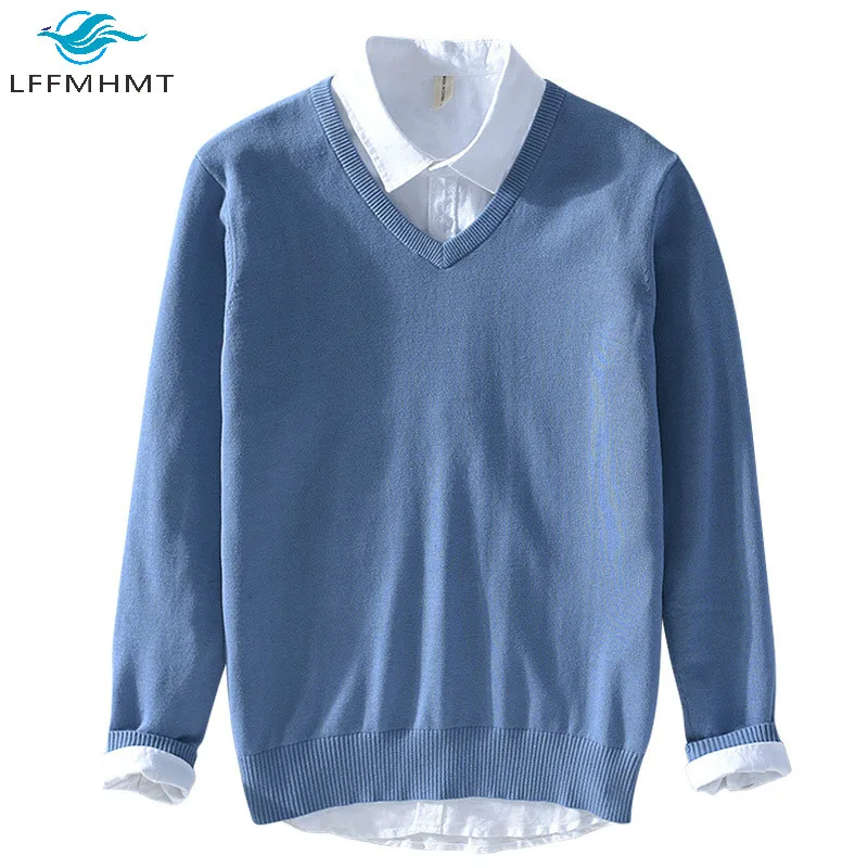 Winter Fall Fashion Korean Style V-Neck Long Sleeve Bottoming Sweater Male Classical Solid Color Simple Casual Pullover Knitwear
Winter Fall Fashion Korean Style V-Neck Long Sleeve Bottoming Sweater Male Classical Solid Color Simple Casual Pullover Knitwear