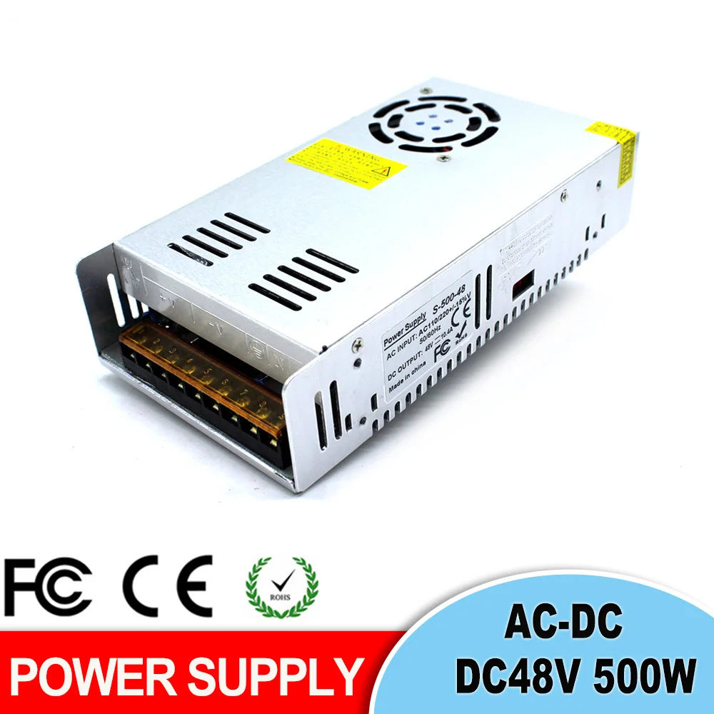 Одиночный выходной источник питания DC 12 В 18 в 24 30 36 42 48 60 500 Вт драйвер светильник