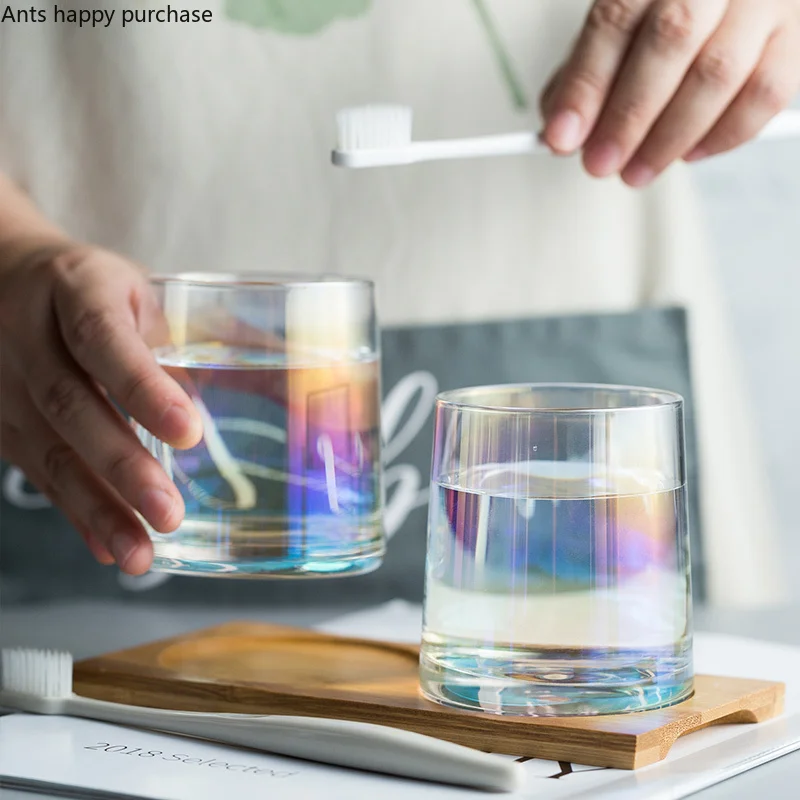 Стеклянная чашка для чистки в скандинавском стиле Набор цветных чашек зубов