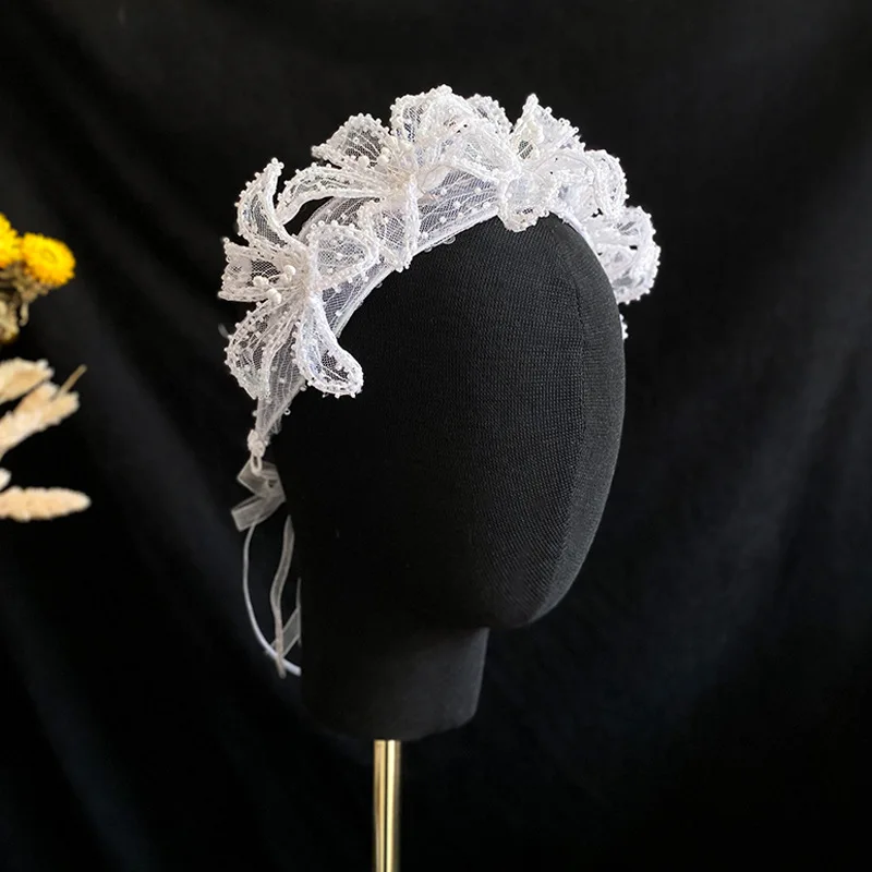 Handmade White Bridal Headbands Tiaras Beads Yarn Hairbands Women Headdress Wedding Hair Accessories венок на голову цветы
Handmade White Bridal Headbands Tiaras Beads Yarn Hairbands Women Headdress Wedding Hair Accessories венок на голову цветы