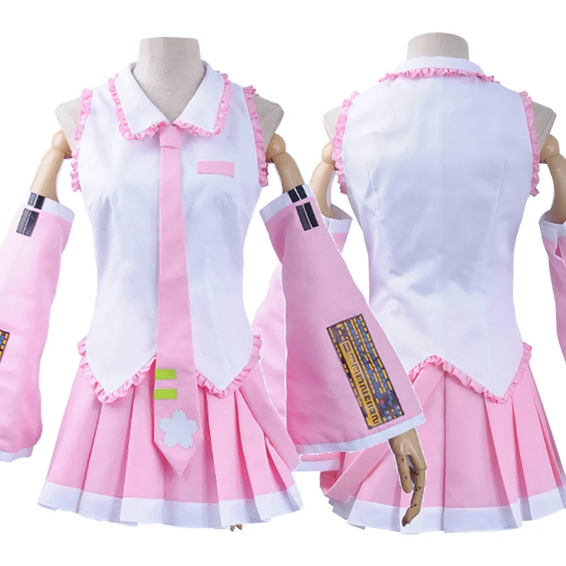 Vocaloid Miku Cosplay Costumes Pink Student Uniform Dress Pleated Miniskirt Miku Wig Fancy Dress Halloween Carnival Party Dress
Vocaloid Miku Cosplay Costumes Pink Student Uniform Dress Pleated Miniskirt Miku Wig Fancy Dress Halloween Carnival Party Dress