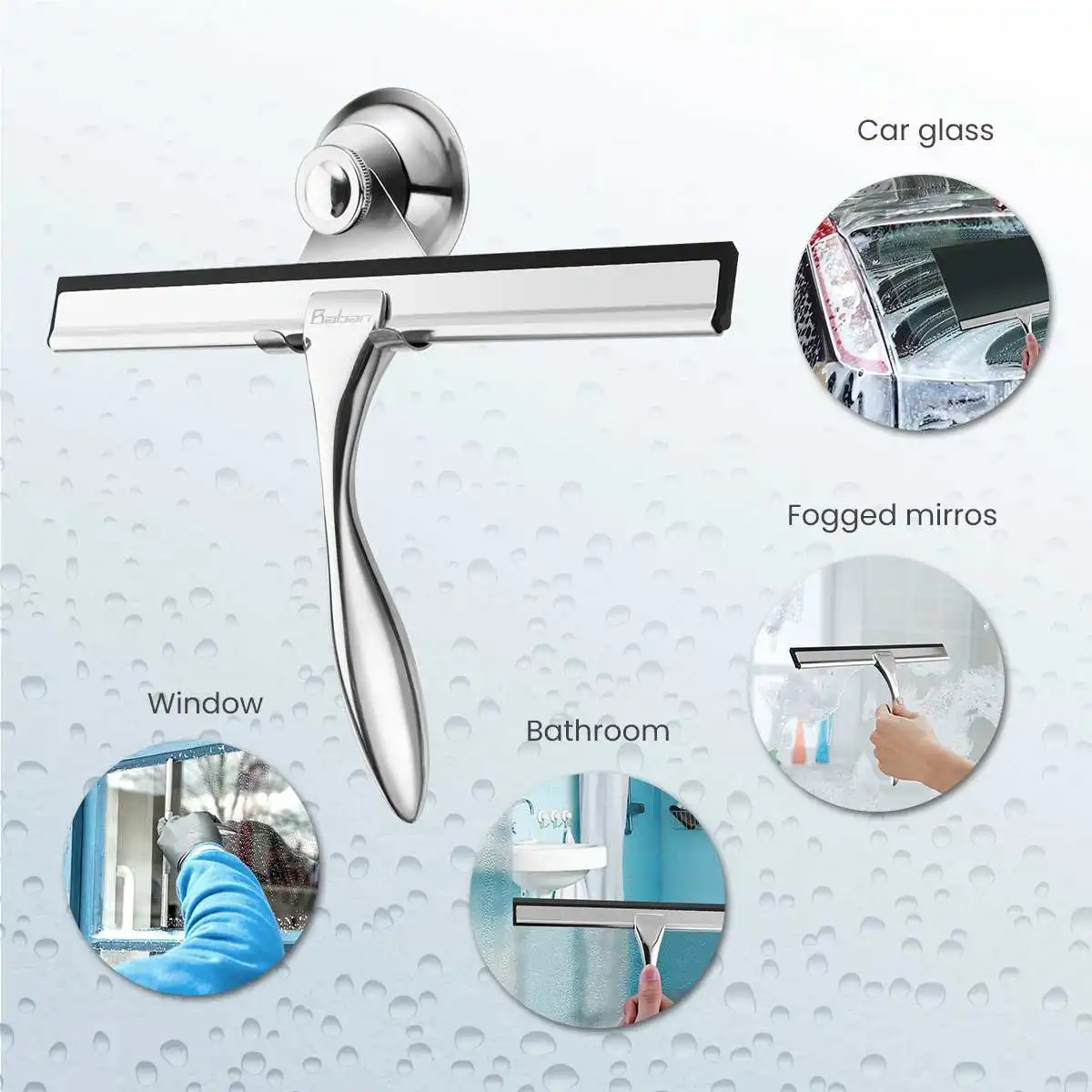 Glass Window Squeegee Cleaner Stainless Steel Rubber Wiper With Suction Hook Home Car Kitchen Bathroom Shower Mirror Clean Tool
Glass Window Squeegee Cleaner Stainless Steel Rubber Wiper With Suction Hook Home Car Kitchen Bathroom Shower Mirror Clean Tool