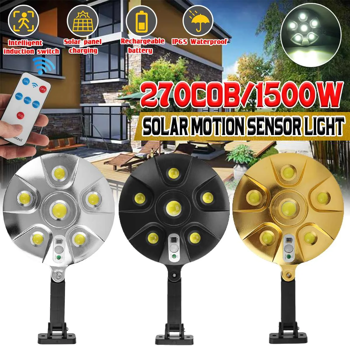 270COB Solar Street Lights Outdoor Solar Lamp 3 Light Mode Waterproof Motion Sensor Security Lighting for Garden Patio Path Yard
270COB Solar Street Lights Outdoor Solar Lamp 3 Light Mode Waterproof Motion Sensor Security Lighting for Garden Patio Path Yard