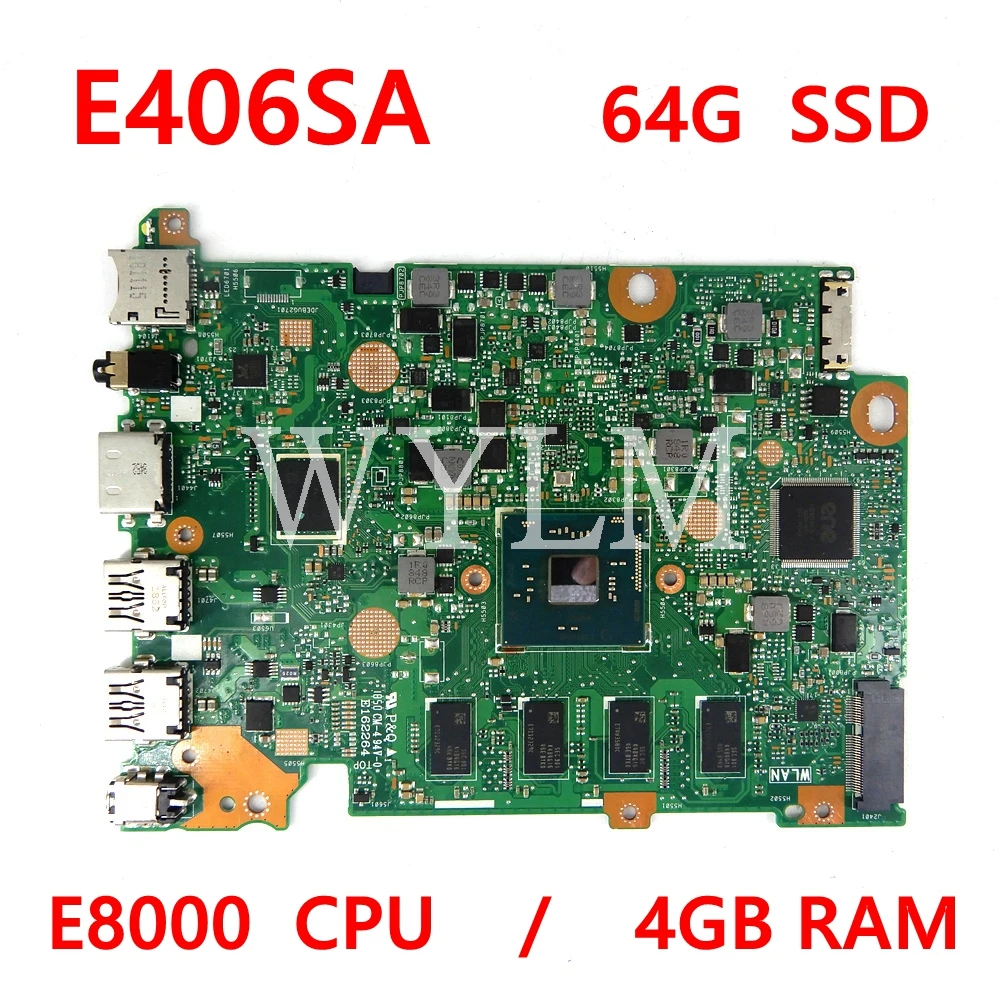 Материнская плата E406SA E8000CPU 4 Гб RAM 64 Гб SSD REV2.0 для ASUS E406S E406SA материнская плата для ноутбука 90NB0HK0-R00080
Материнская плата E406SA E8000CPU 4 Гб RAM 64 Гб SSD REV2.0 для ASUS E406S E406SA материнская плата для ноутбука 90NB0HK0-R00080