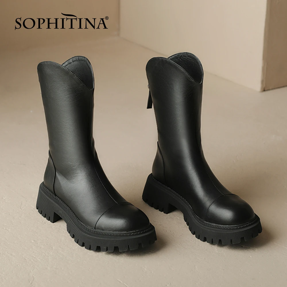 Женские повседневные сапоги SOPHITINA, офисные сапоги до середины икры на толстой квадратной подошве, на молнии, с круглым носком, HO868
Женские повседневные сапоги SOPHITINA, офисные сапоги до середины икры на толстой квадратной подошве, на молнии, с круглым носком, HO868