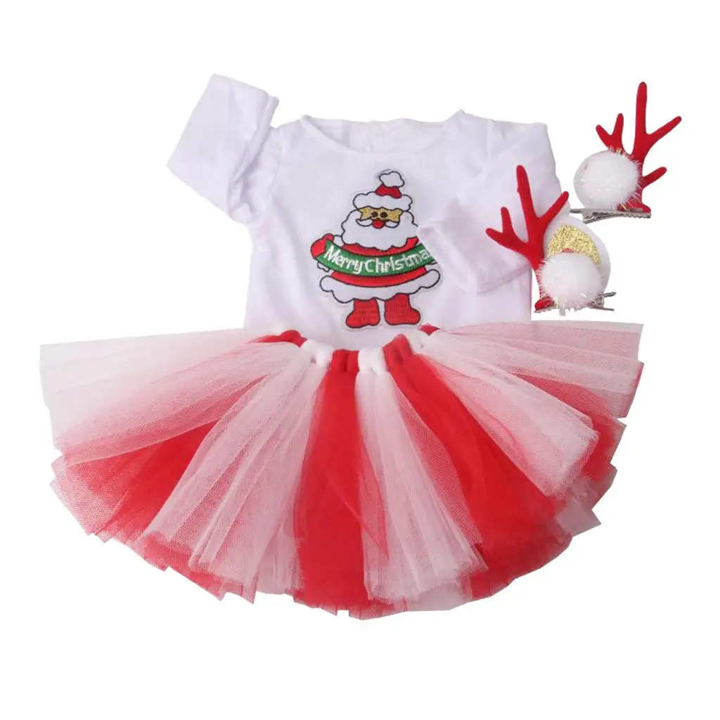 18 ''дюйма кукла рождественское платье для девочек Комплект одежды