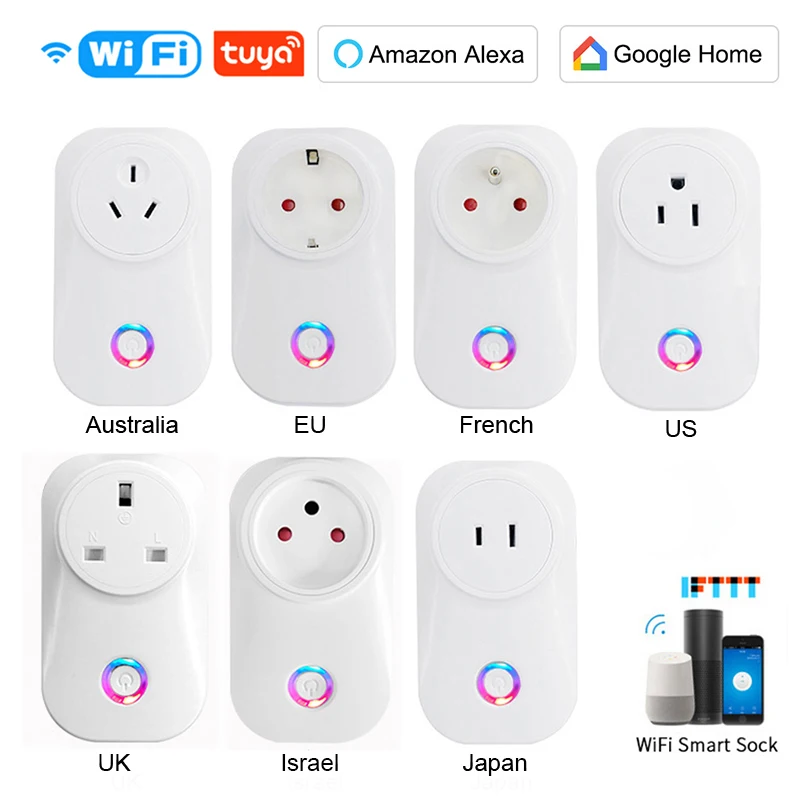 Tuya WIFI Smart Plug EU UK US France Japan Brazil Israel Switzerland Italy Socket Alexa Voice Control is Supported Google Home
Tuya WIFI Smart Plug EU UK US France Japan Brazil Israel Switzerland Italy Socket Alexa Voice Control is Supported Google Home