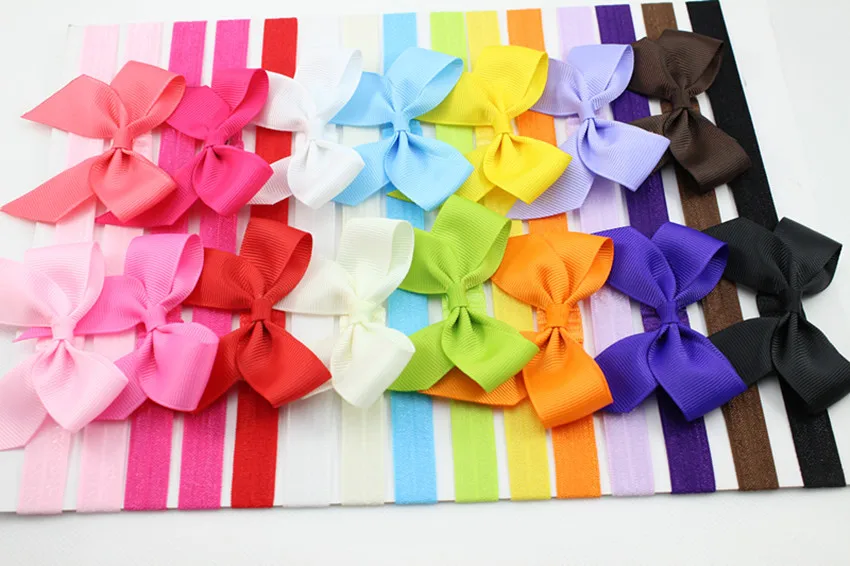 

Retail 6pcs/lot kids hairbow Large Bows Headband for little girl Hair Accessories elastic headbands bebe hairbands