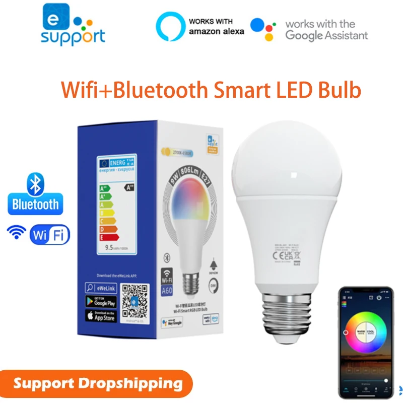 E27 Smart Control Lamp Led RGB Light Dimmable 9W RGB+CCT Dimmable Led Lamp Colorful Changing Bulb Led Lampada White Decor Home
E27 Smart Control Lamp Led RGB Light Dimmable 9W RGB+CCT Dimmable Led Lamp Colorful Changing Bulb Led Lampada White Decor Home