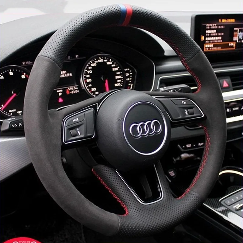 DIY Hand-Stitched Suede Leather Car Steering Wheel Cover for Audi A4L A6L A3 Q5L Q3 Q7 A5 A7 S8 Interior Auto Accessories
DIY Hand-Stitched Suede Leather Car Steering Wheel Cover for Audi A4L A6L A3 Q5L Q3 Q7 A5 A7 S8 Interior Auto Accessories