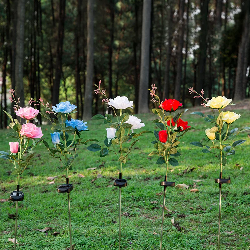 Solar 3 heads rose light LED multi-color flower sea hotel villa park decoration garden lawn Random color select
Solar 3 heads rose light LED multi-color flower sea hotel villa park decoration garden lawn Random color select