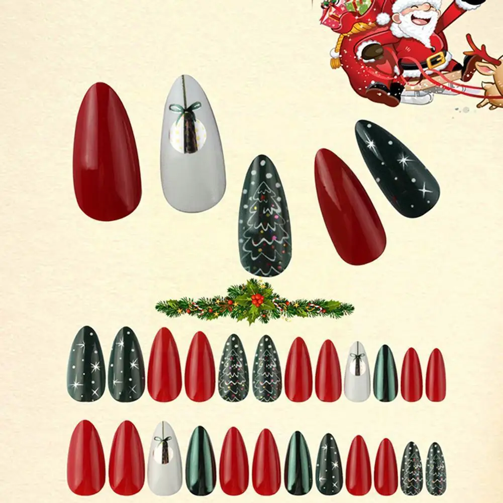 24/30pcs Christmas Style Manicure Fake Nails Elk Snowman False Christmas Cover Nail Tree Christmas Full Nails Detachable A2P6
24/30pcs Christmas Style Manicure Fake Nails Elk Snowman False Christmas Cover Nail Tree Christmas Full Nails Detachable A2P6