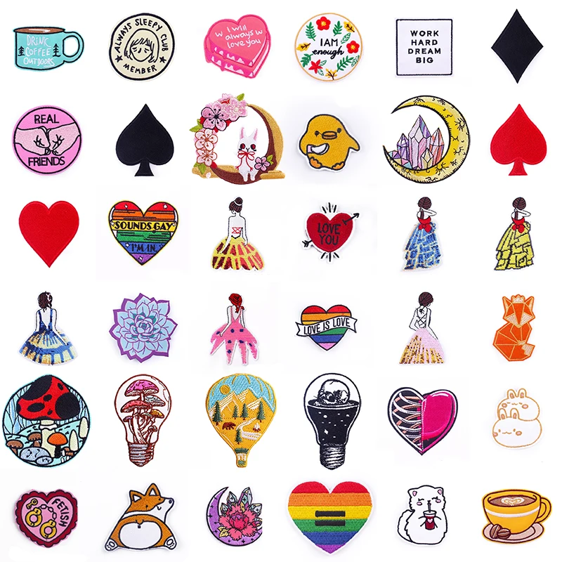Cat Anmali Sickers Flowers Patch Embroidered Patches for Clothing Heart Parches Stripes Badges Iron on Patches for Clothes DIY
Cat Anmali Sickers Flowers Patch Embroidered Patches for Clothing Heart Parches Stripes Badges Iron on Patches for Clothes DIY