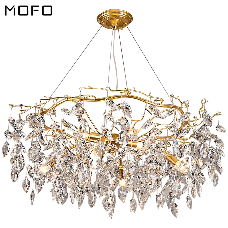 Modern Large Crystal Chandeliers Nordic Indoor Dining Room LED Chandelier Lighting Living Room Kitchen Ceiling Chandelier Lustre