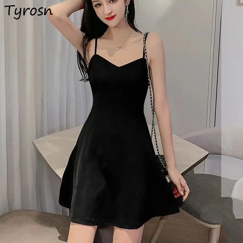 Sleeveless Dresses Women Straps A-line Draped Cozy Trendy Slim Elegant Sexy V-neck Mini Dress Empire Waist Black Mujer All-match
Sleeveless Dresses Women Straps A-line Draped Cozy Trendy Slim Elegant Sexy V-neck Mini Dress Empire Waist Black Mujer All-match