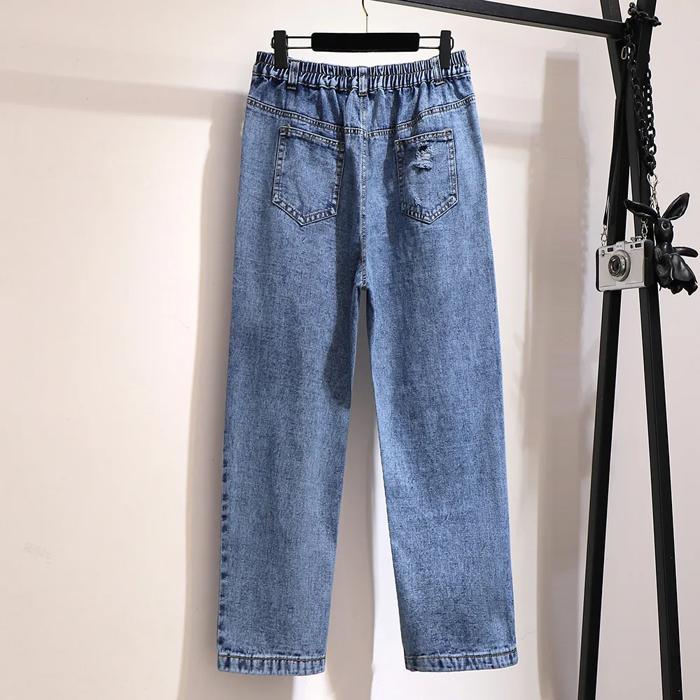 2XL To 6XL Plus Size Jeans Women Summer Hole Ripped High Waist Jeans Loose Women's Denim Pants Casual Trousers T60462
2XL To 6XL Plus Size Jeans Women Summer Hole Ripped High Waist Jeans Loose Women's Denim Pants Casual Trousers T60462