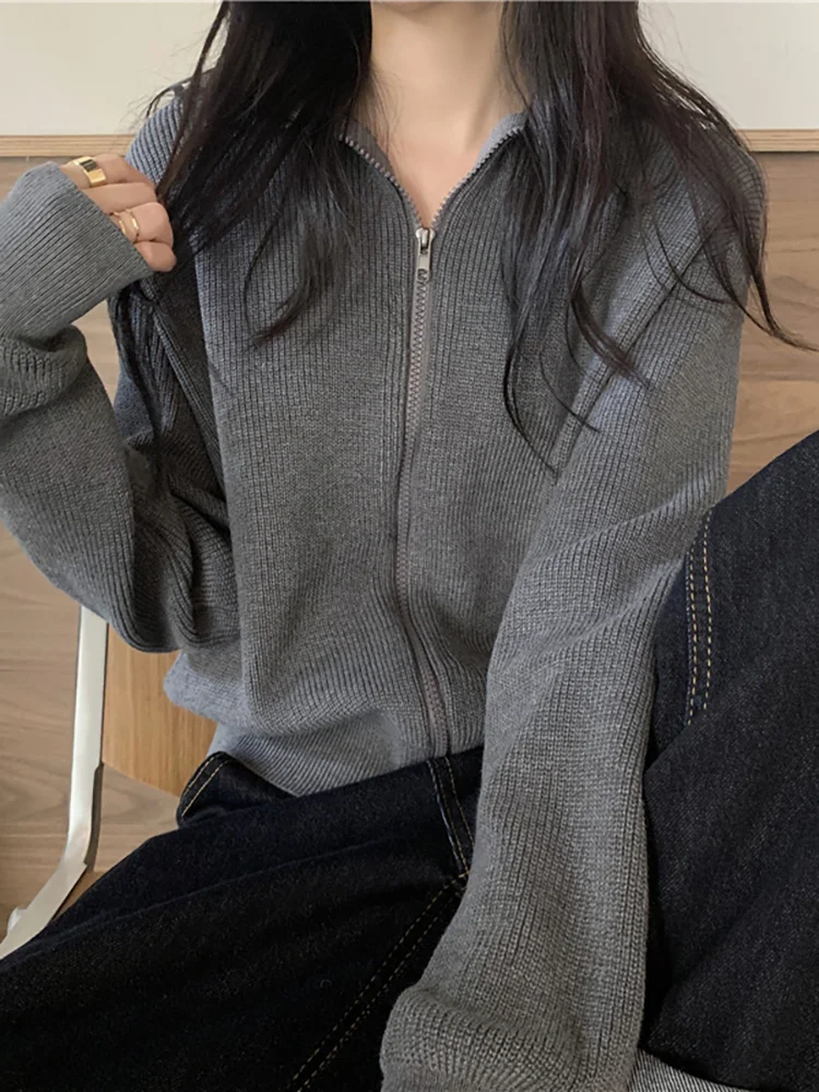High Neck Sweater Coat Autumn 2021 New Lazy Wind Salt Department Versatile Zipper Long Sleeve Knitted Cardigan Women
High Neck Sweater Coat Autumn 2021 New Lazy Wind Salt Department Versatile Zipper Long Sleeve Knitted Cardigan Women