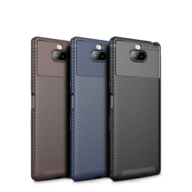 Чехол из углеродного волокна для Sony Xperia 10 II 1 20 8 2 XZ4 Compact XA3 Ultra XZ3 XA2 противоударный
