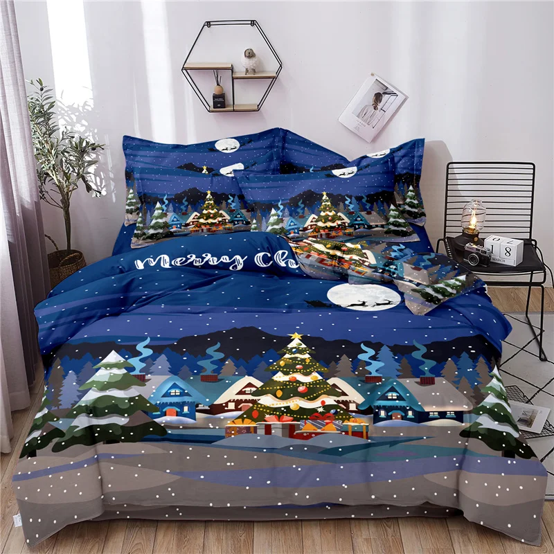 Christmas Duvet Cover Set Elk Reineer Tree Snowflake Queen King Double Reversible Blue Bedding Set Twin Child Kid New Year Gift
Christmas Duvet Cover Set Elk Reineer Tree Snowflake Queen King Double Reversible Blue Bedding Set Twin Child Kid New Year Gift