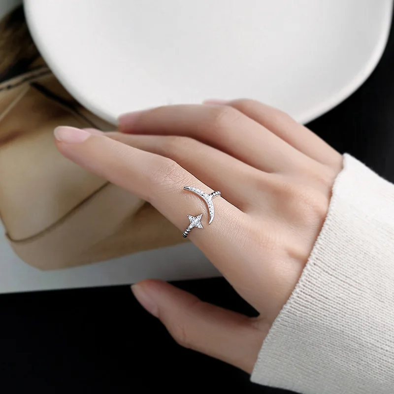 Todorova Korean New Delicate Shiny Zircon Moon Star Open Adjustable Rings For Women Micro Pave Femme Finger Ring
Todorova Korean New Delicate Shiny Zircon Moon Star Open Adjustable Rings For Women Micro Pave Femme Finger Ring