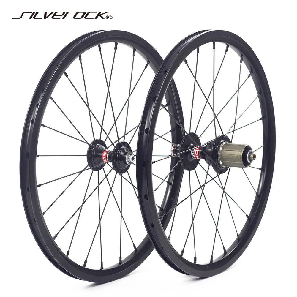 

SILVEROCK Alloy Wheels 16" 1 3/8" 349 V Rim Brake 8-11s 74mm 130m Novatec for GUST Child Folding Bike Clincher Bicycle Wheels